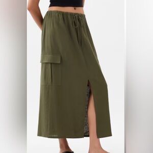 NWT Gap Linen Blend Olive night Skirt XS